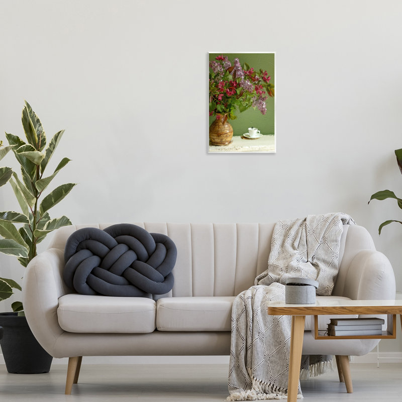 Fleurs et tasse de thé, art mural par Sundance Group, LLC., H 19 po x l 13 po