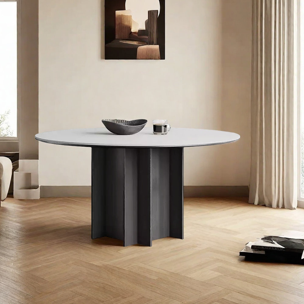 Hokku Designs Round white sintered stone dining table - Wayfair Canada