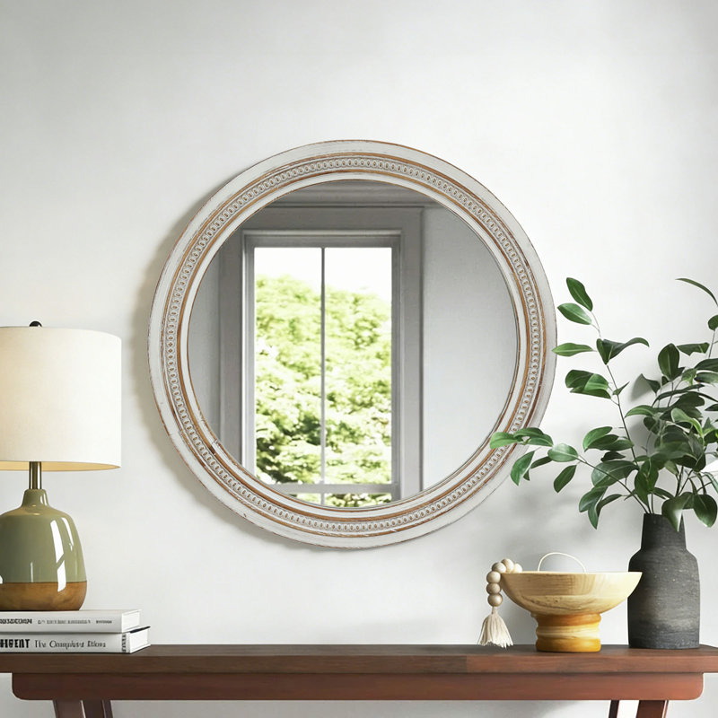 Miroir mural rétro avec cadre vieilli vintage 23,62 po