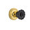 Black Crystal Interior Mortise Door Knob with Classic Rosette