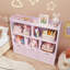 Bibliothèque pour enfants et armoire de rangement pour jouets, cloison ouverte à deux couches, trois tiroirs avec poulies, structure en bois sécuritaire, imperméable et facile d'entretien, rose-530676886