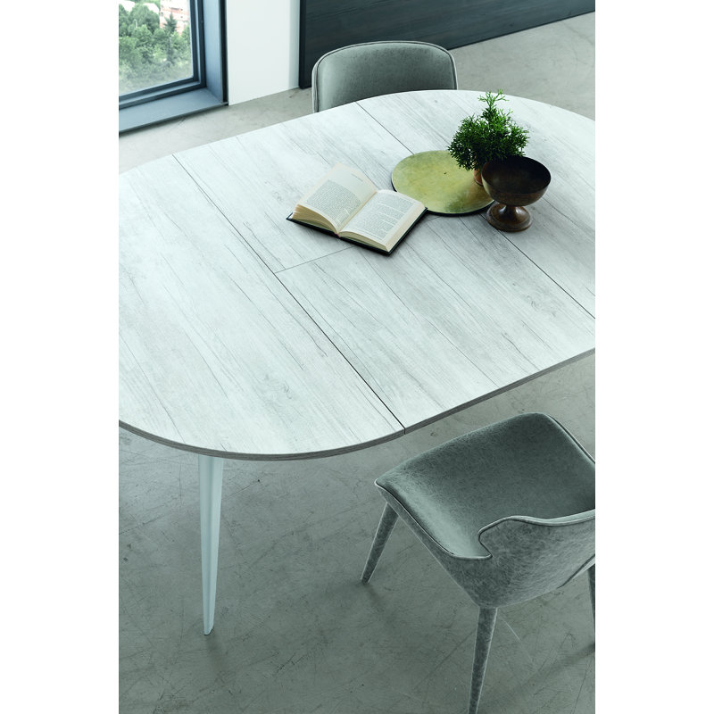 AIACE Dining Table, H77 x L240 x W90cm, Marble White, Rustic Laminate