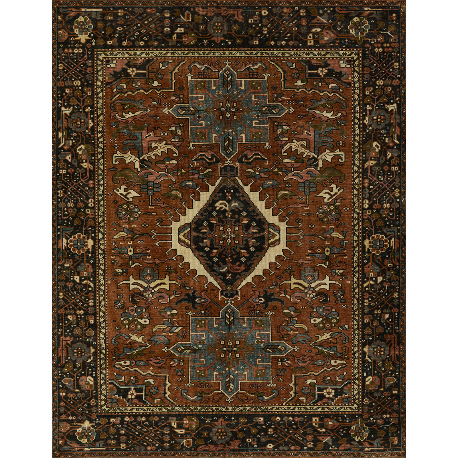 Apoline Hand Knotted Oriental Rug, Rectangle 10' W x 14' L