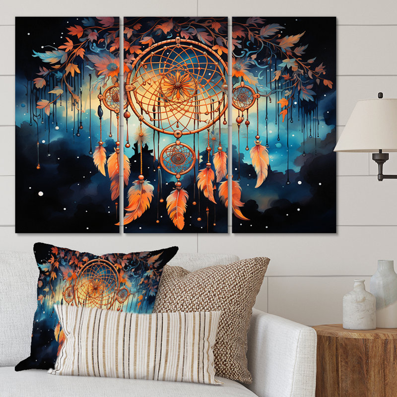 Mystic Dreamcatcher Dreamscape I - ensemble d'art mural spirituel en métal