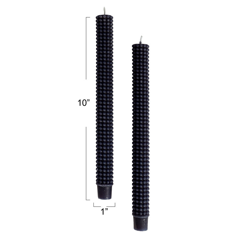 Hobnail Taper Candles in Box, Navy Blue, Navy