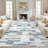 Modern Geometric Machine Washable Rug with Non-Slip Backing Non-Shedding Contemporary Accent Carpet Soft Low Pile Floor Cover for Living Room-1611702453