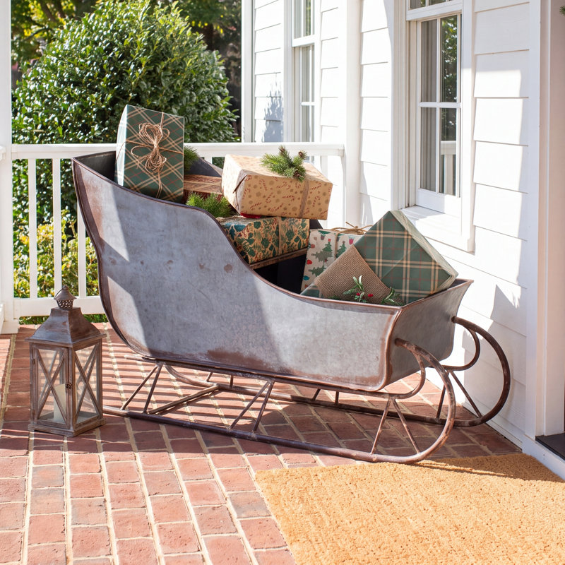 RUSTIC METAL CHRISTMAS SLED