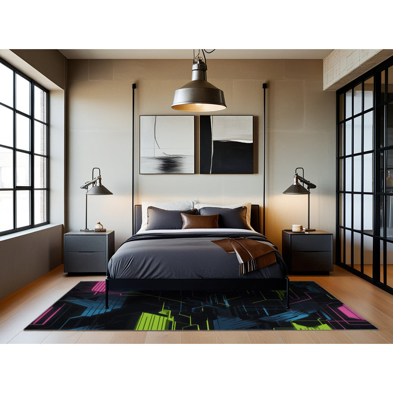Glitch Pulse Rug, Rectangle 3' x 5'
