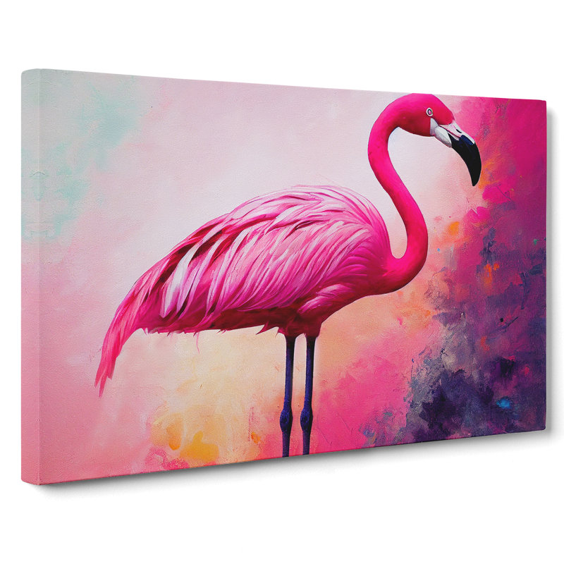 Cosmopolitan Flamingo - Wrapped Canvas Print, 35cm H x 50cm W x 3cm D