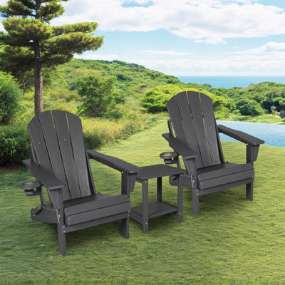 Adirondack Chair With Side Table (Set Of 3)