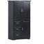 Armoire de rangement haute et large avec portes pour salle de bain / bureau, trois tiroirs, noir-901327945