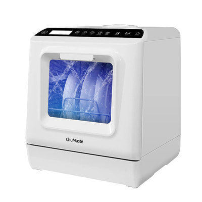 WEDOHOME Portable Countertop Dishwasher With Water Tank, Digital Panel, 5 Wash Programs, Leak Proof For Dorms, Rvs, Kitchenettes