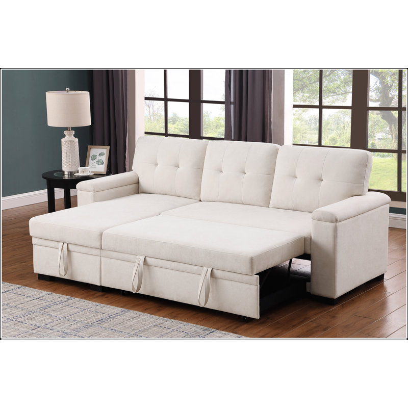 Fabric With Square Arms Sofa, Beige