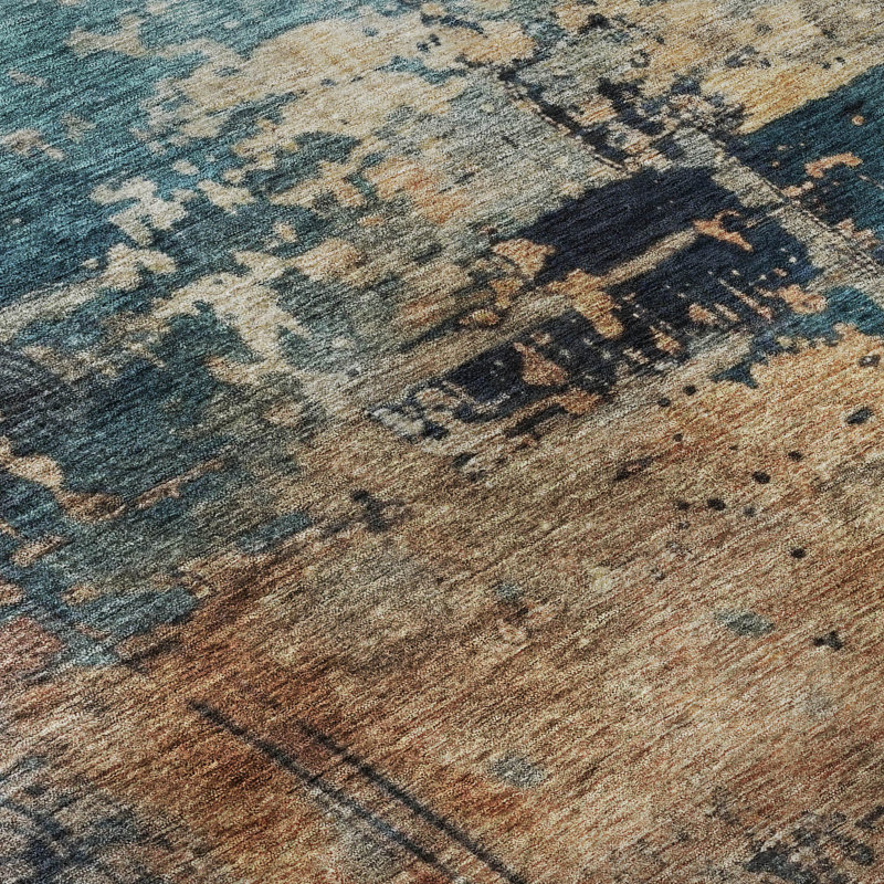 Tapis abstrait lavable à la machine Premium AMF1206, Rectangle 3 pi x 5 pi