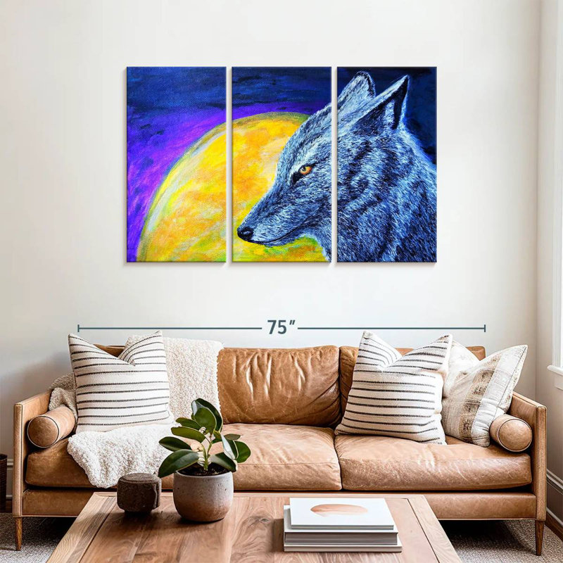 Brampt Blue Coyote, 36" H x 57" W