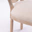 Ensemble de 2 chaises de salle à manger style français à structure ovale et dossier en bois massif, crème