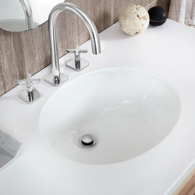Westmere White Oval Undermount Bathroom Sink