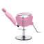 Fauteuil de coiffure hydraulique rose avec rotation à 360 degrés et réglage de la hauteur pour coiffeurs