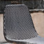 Chaise d'appoint Illa, pieds en fer de style moderne, rotin osier gris foncé-121883084-121846613