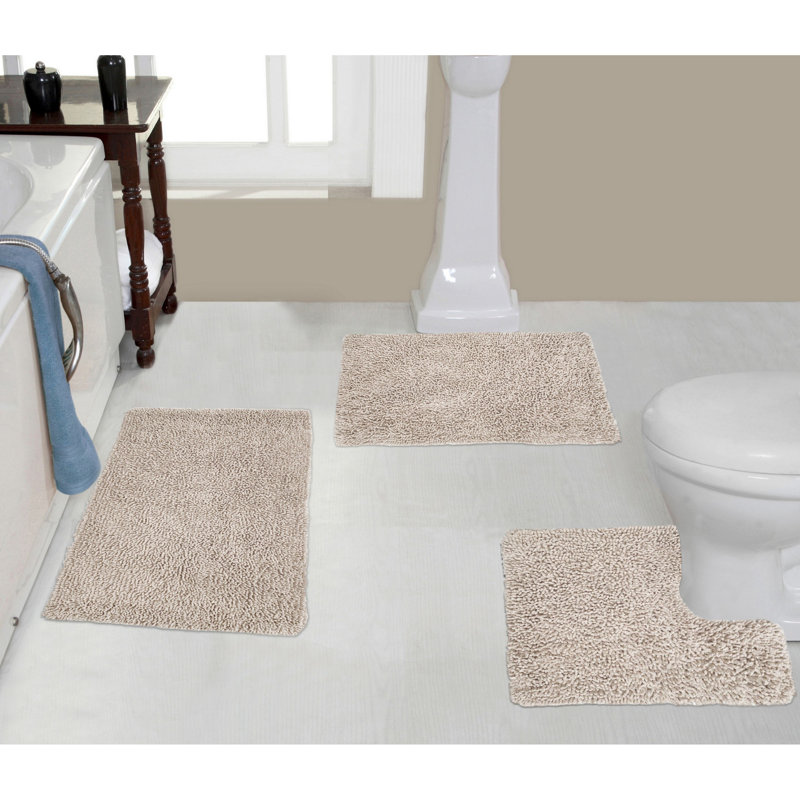 Ensemble de 3 tapis de bain Hazeltine, Ivoire ivoire