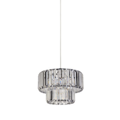 17cm H Plastic Drum Pendant Shade ( Uno ) in Clear