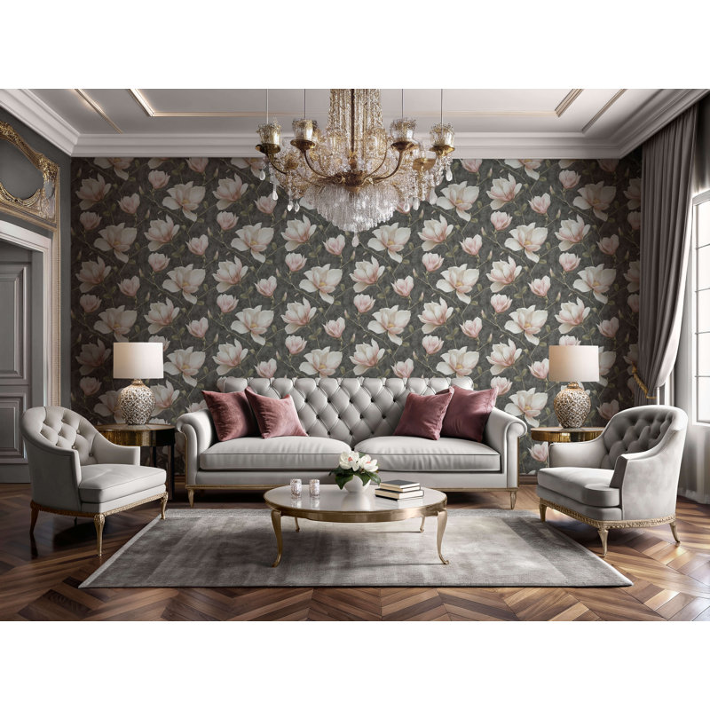 Papier peint Grand Magnolia, Noir