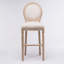 Ensemble de 2 tabourets de bar en bois français avec siège rembourré, beige et naturel French Country