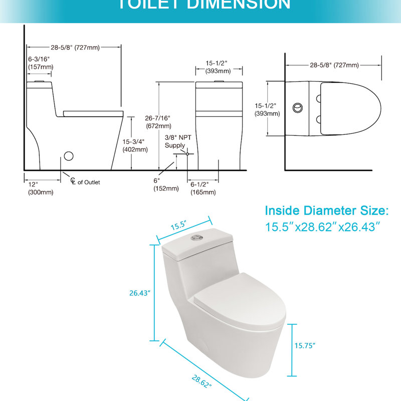 Une toilette en céramique avec chasse d'eau efficace et siège silencieux à double chasse durable