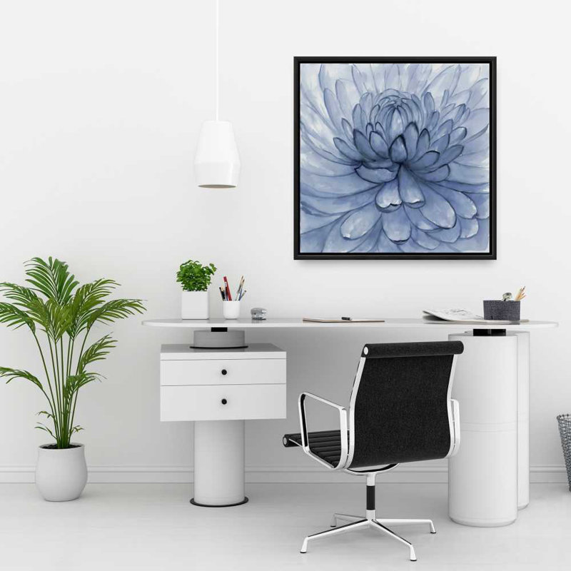 Pétales bleus | Toile encadrée botanique pour la décoration intérieure