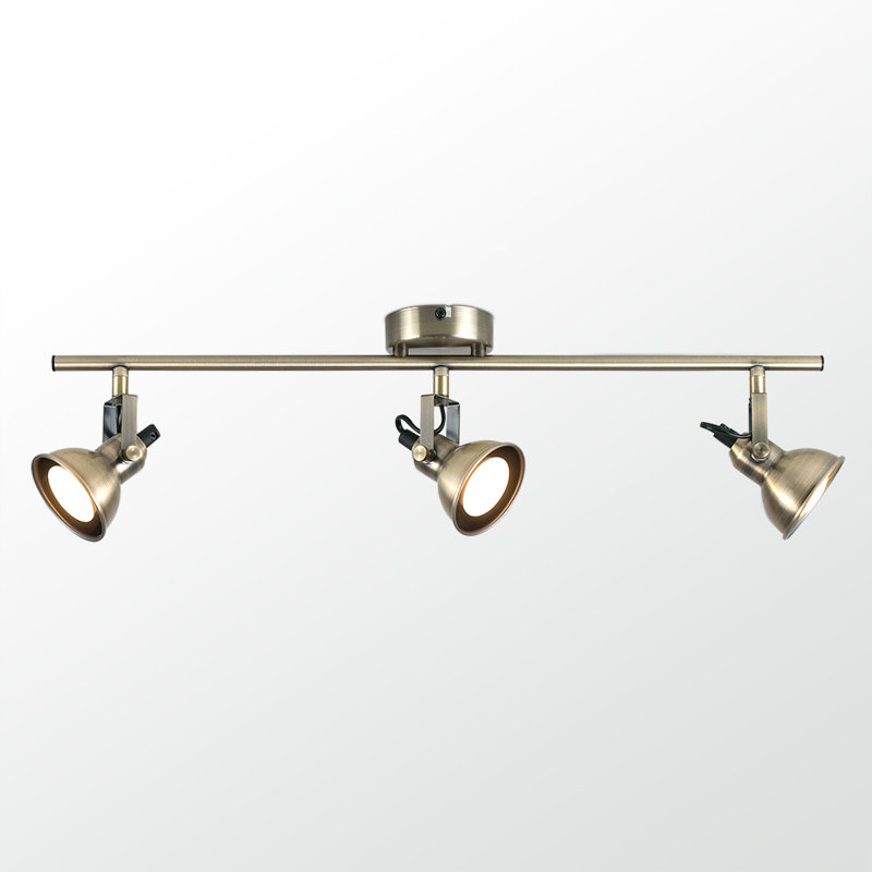 Hanks 60cm 3 - Light Track Kit, Antique Brass, No Bulb