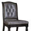 Ensemble de 2 chaises de salle à manger avec tissu en polyester gris foncé Parson, noir sablé-109402905-109402903