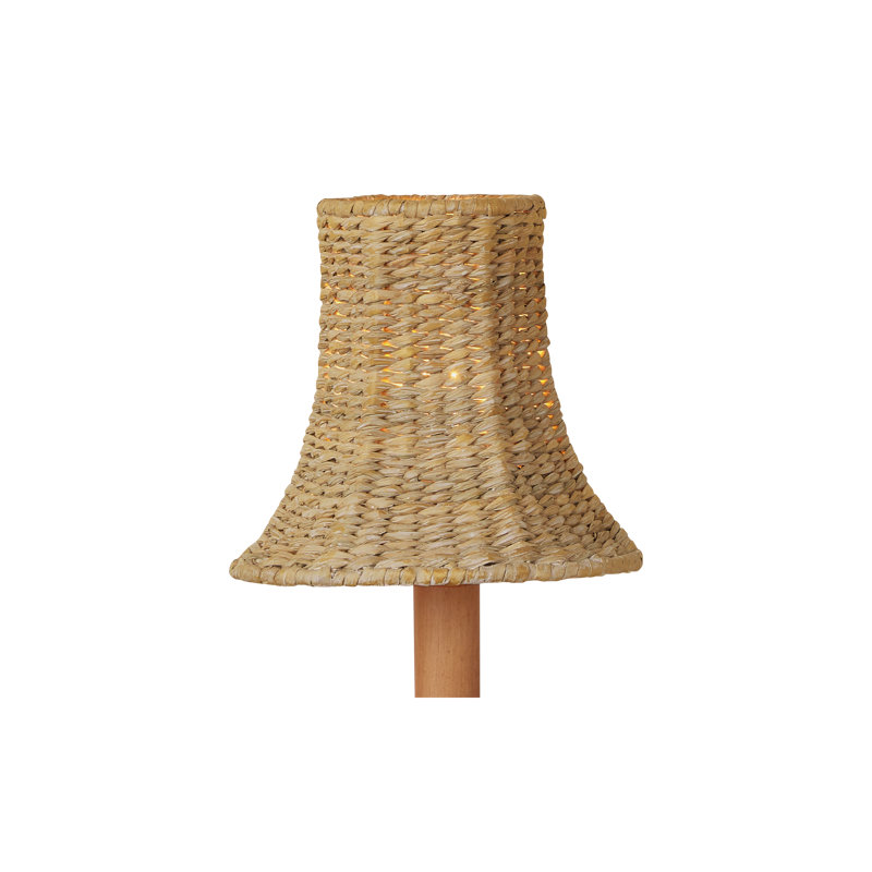 Bell Whitewashed Chandelier Shade, Natural