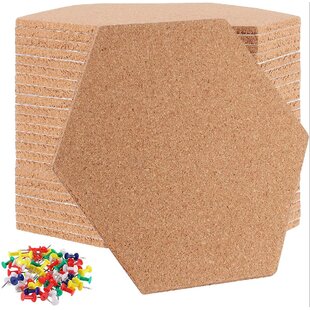 14 Pcs Cork Board Tiles 12 x 12 in 1/2 in Thick Square Bulletin Boards Cork  Tiles Bulk with Push Pins Mini Natural Self Adhesive Backing Corkboards