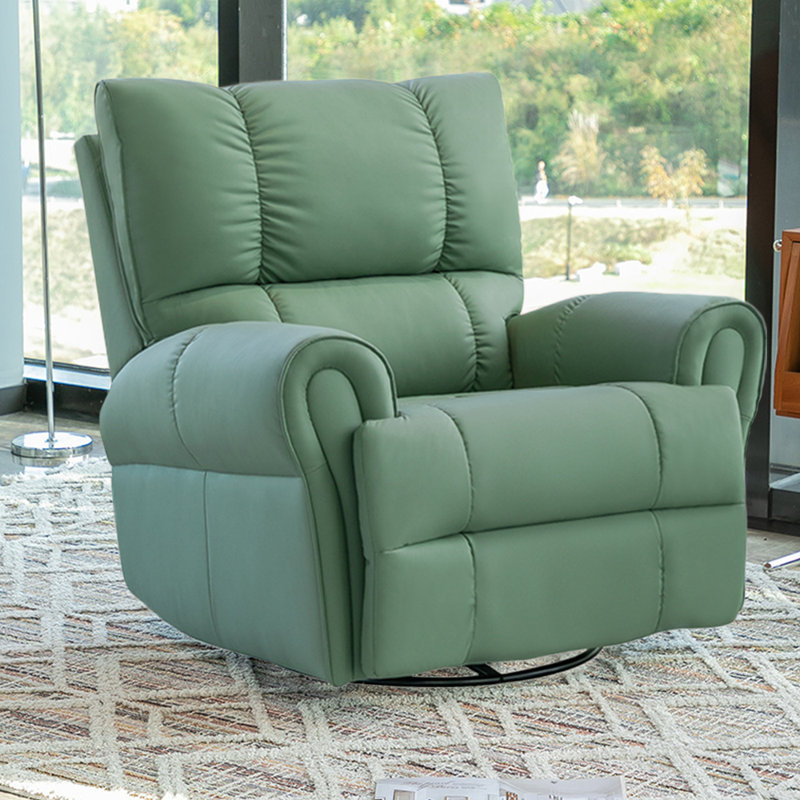 Nidhin Faux Leather Recliner, Green Faux Leather
