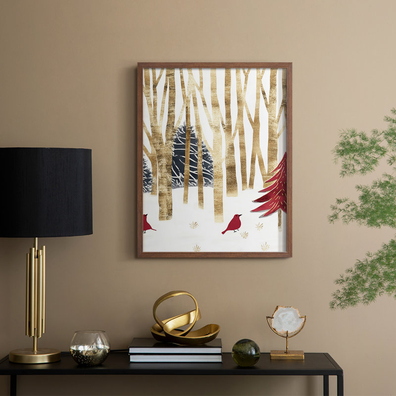 «Christmas Holiday Art» CDXXIX, reproduction encadrée - bois massif, H 15 po x l 12 po, Noyer