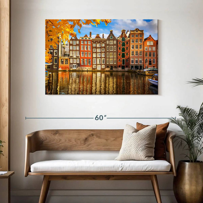 Bâtiments de Sireci au canal Amsterdam, H 30 po x l 45 po