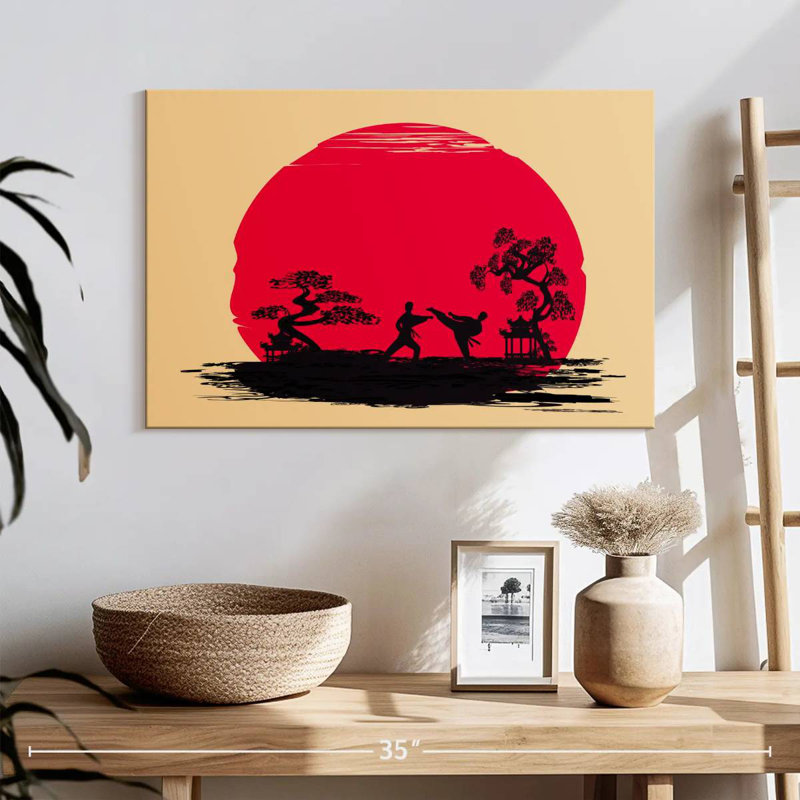 Karate Sunset, 16" H x 24" W