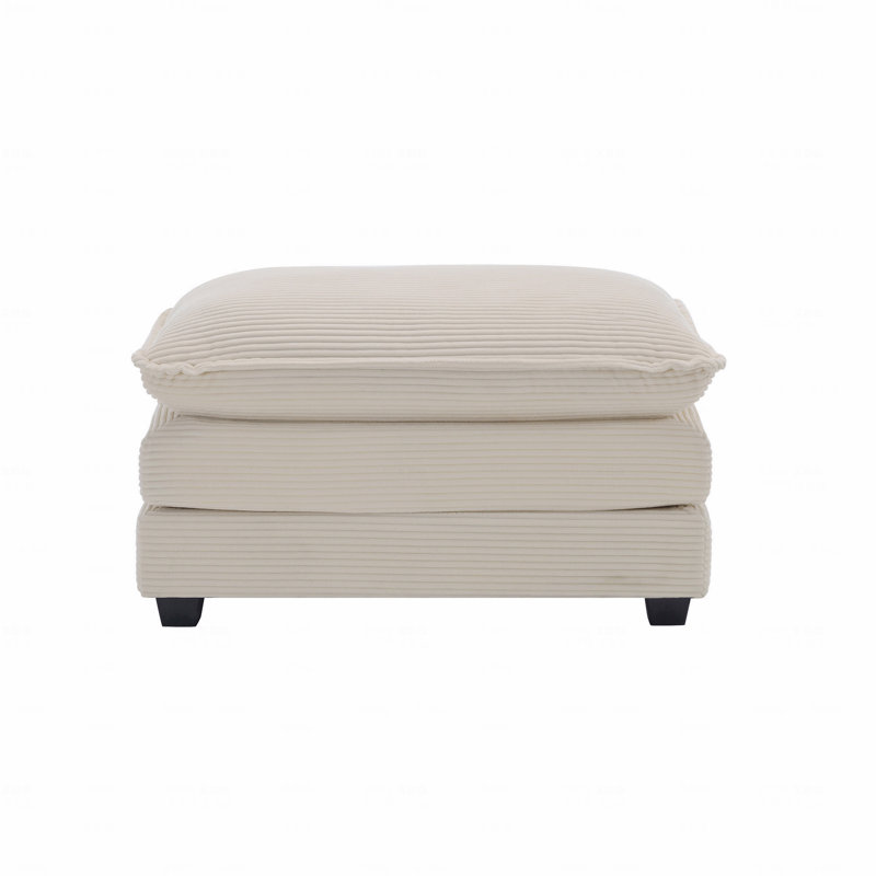 Corduroy Upholstered Ottoman Footstool, Compatible With 2/3/4 Seater Sofas, Beige