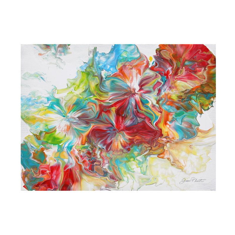 Art abstrait sur toile Jean Plout, H 18 po x l 24 po x P 2 po