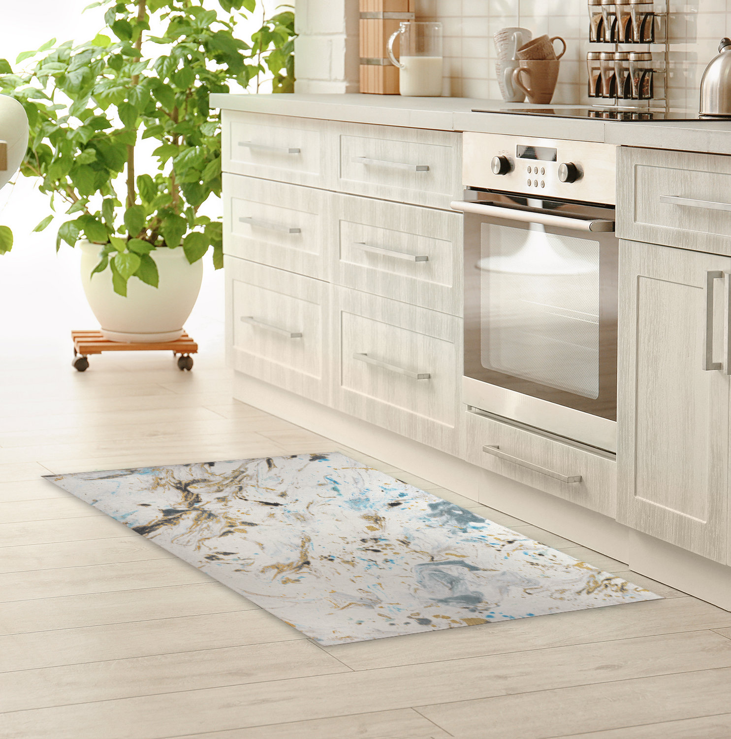 Willa Arlo Interiors Russellville Abstract Water Resistant Kitchen Mat