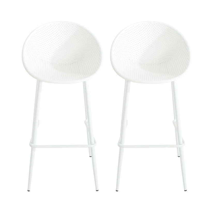 Tabouret de bar blanc d'extérieur (ensemble de 2)
