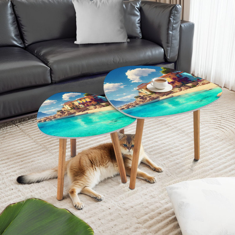 Ensemble de 2 tables basses gigognes Triangle