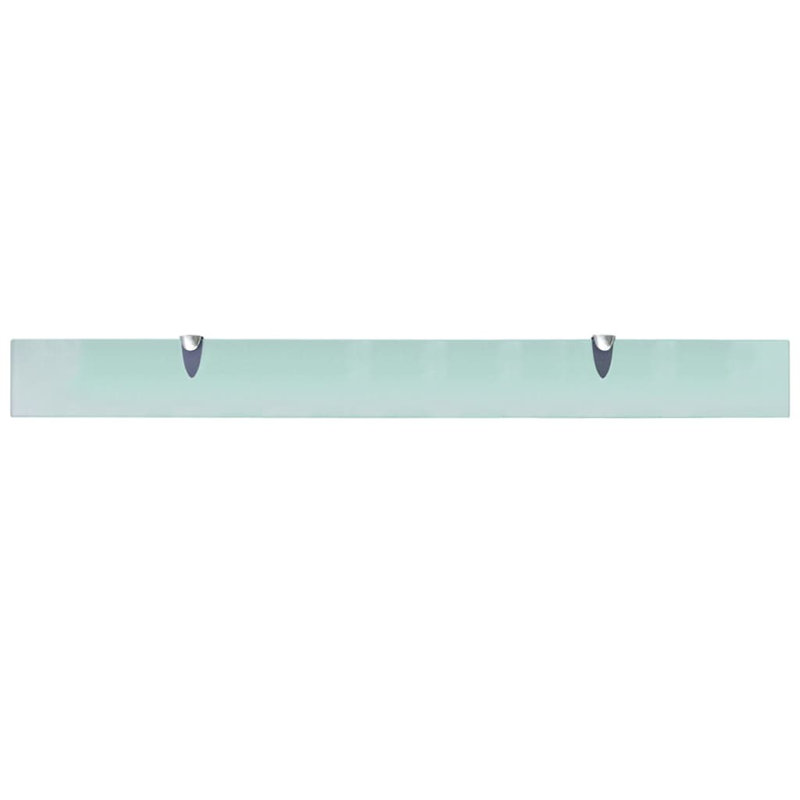 2 Piece Glass Floating Shelf, 0.8cm H x 100cm W x 10cm D, Clear