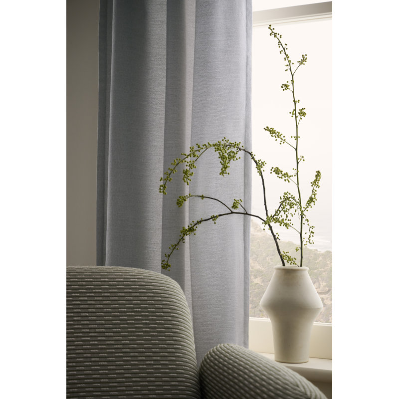 Sunbrella Landon Light Filtering Curtain, Slate, 50" W x 108" L