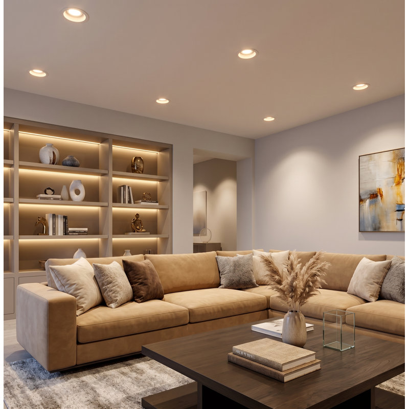 4 Inch Anti-Glare LED Recessed Downlight with Stepped Baffle & Frosted Diffuser, Energy-Efficient Dimmable LED Ceiling Light