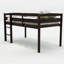 Lit simple mezzanine en bois Lit mezzanine bas avec échelle, lit simple, espresso-2091417526