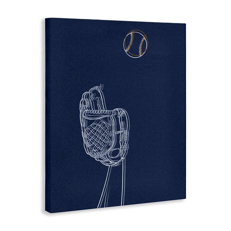 Baseball Lines Contour Canvas, design par Marcus Prime, H 20 po x l 16 po