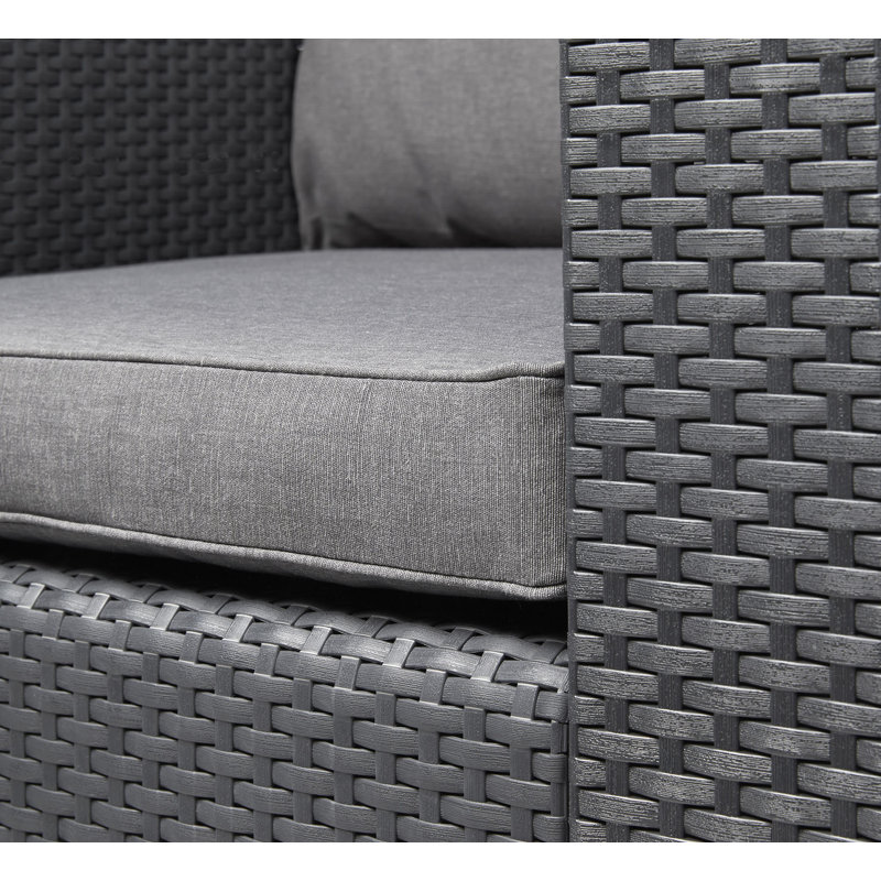 Chaise de patio avec coussins sunbrella Halloran, Gris