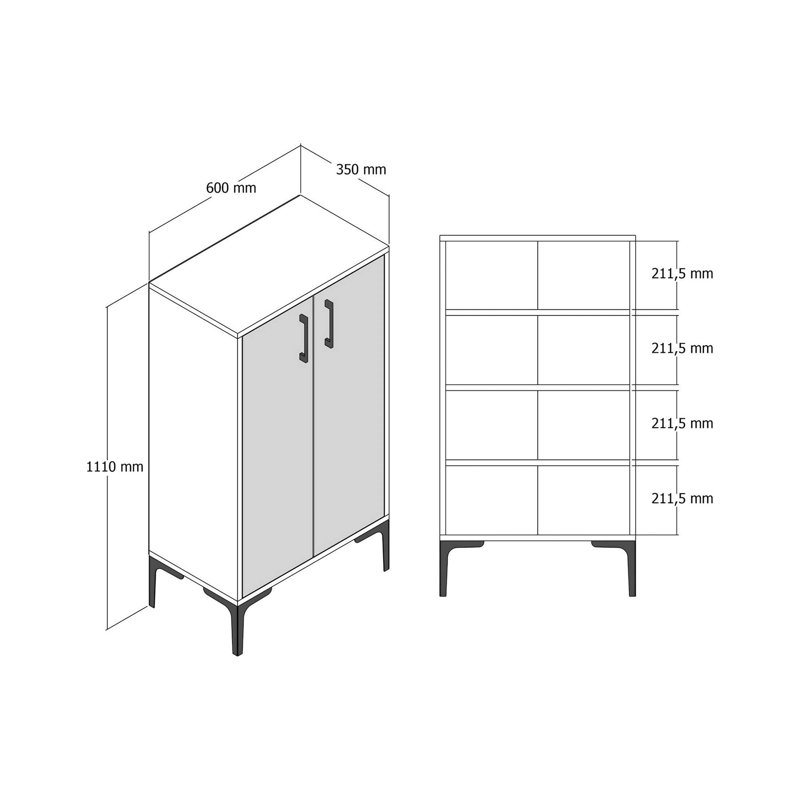 15 Pair Shoe Storage Cabinet
