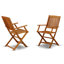 Ensemble de salle à manger 7 pièces pour patio composé d'une table d'extérieur rectangulaire en bois d'acacia et de 2 fauteuils pliables avec 4 chaises d'appoint, 36 po x 66 po, huile naturelle-1925495009